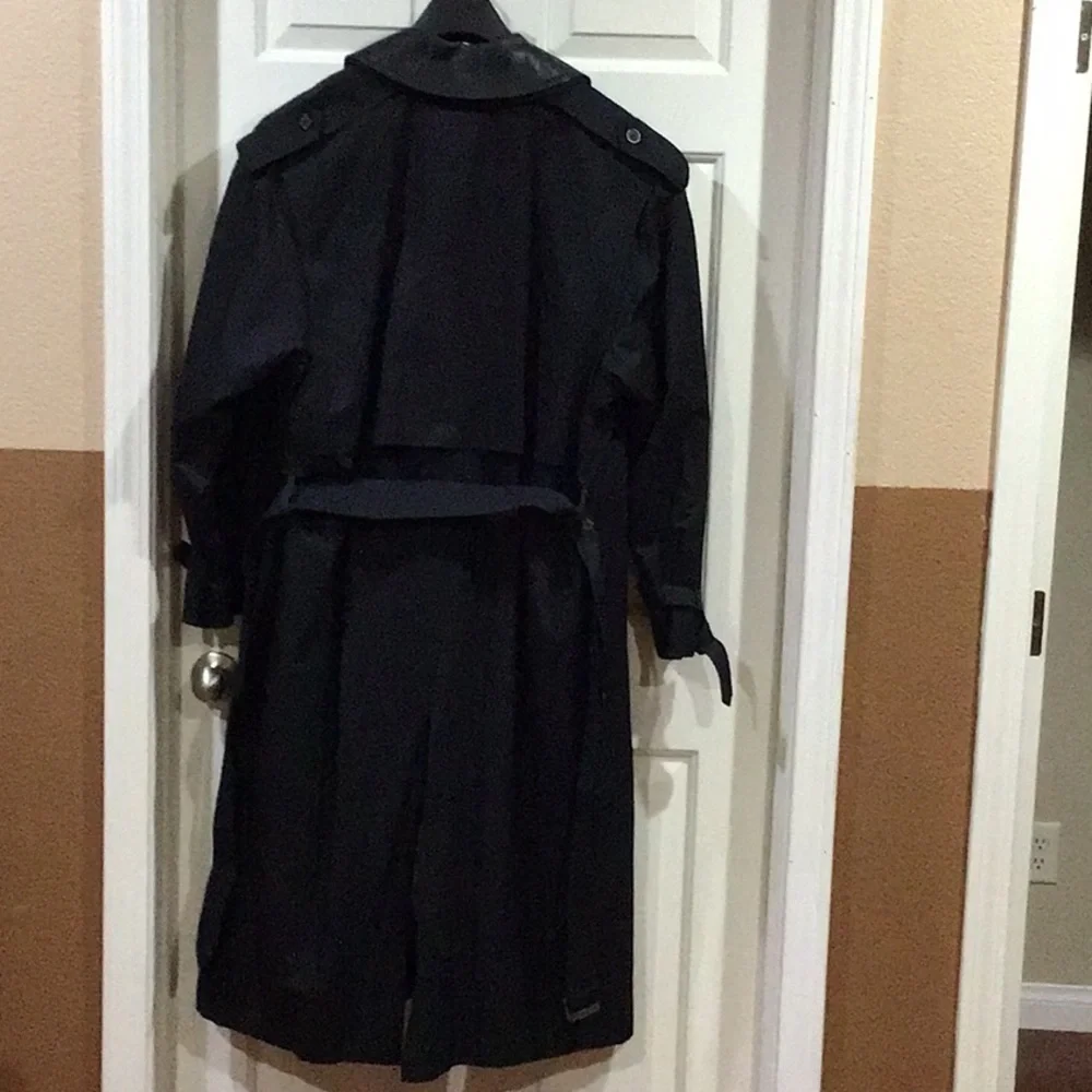 London Fog Mens Black Lined Trench Coat Size 42 Regular - Picture 5 of 11